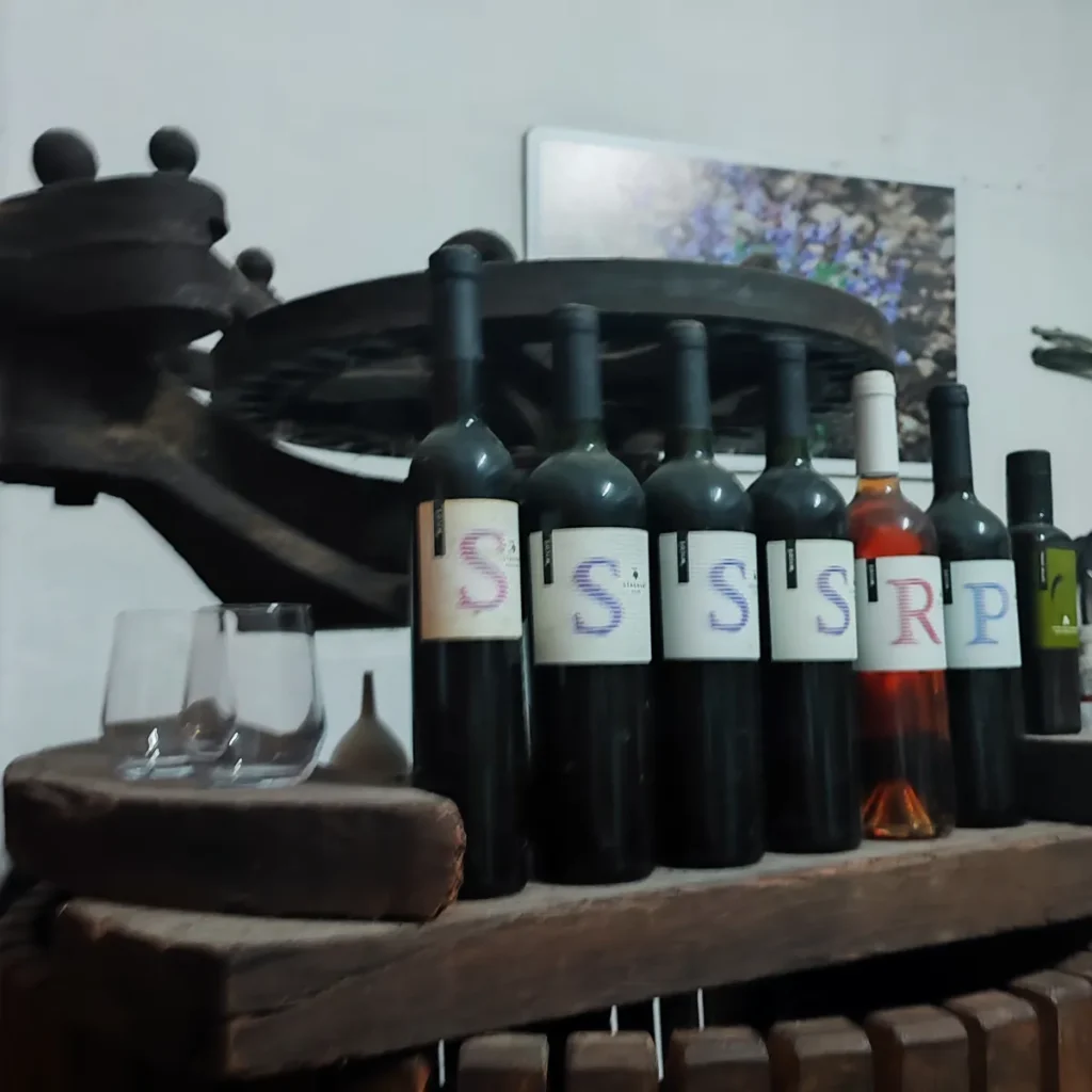 Bottles of local Pelješac wine
