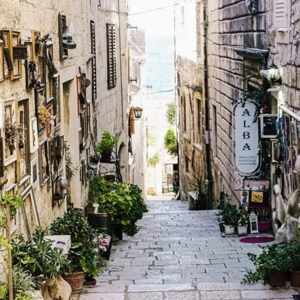 Narrow stone alley in Korčula