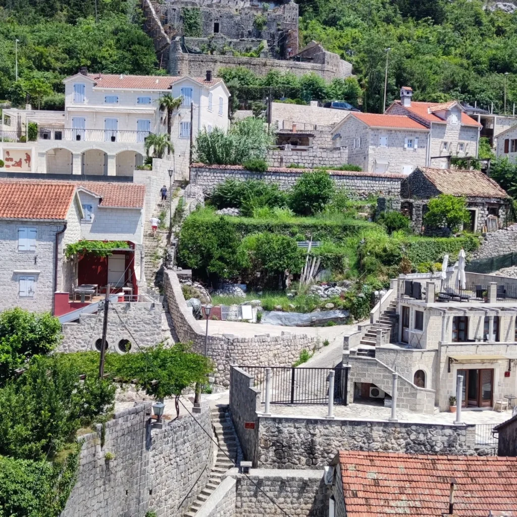 Kotor's fortified city walls